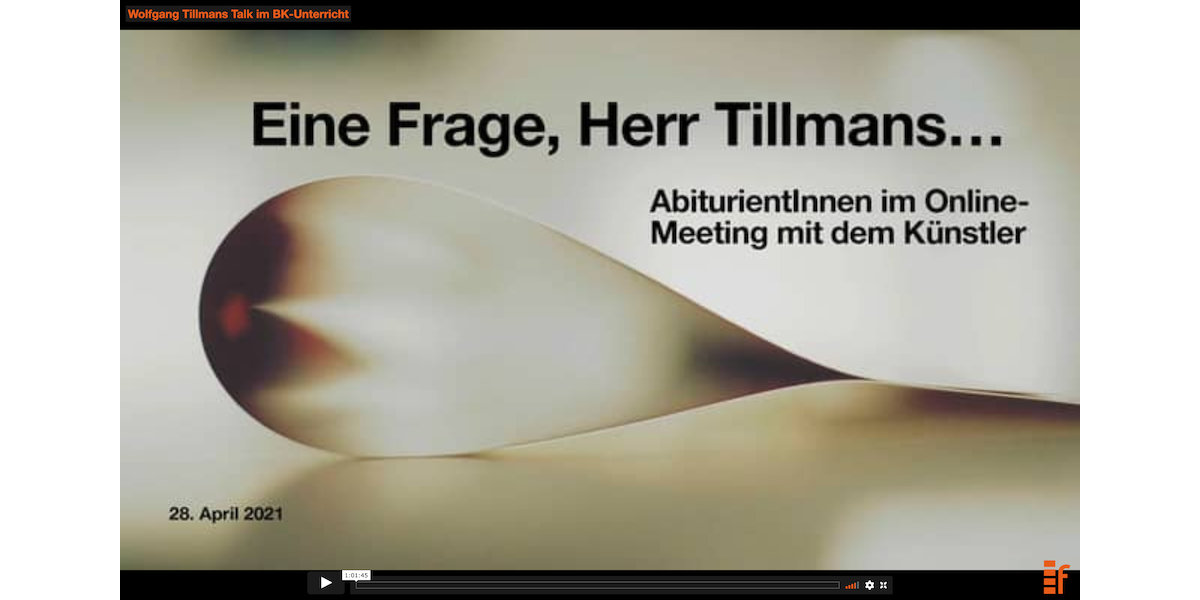 Online-Meeting mit Wolfgang Tillmans