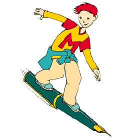 Marco auf einem Füllhalter surfend